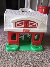1995 Fisher Price Hinged Red Barn 2590 Little People Farm w/ Silo Barn Only