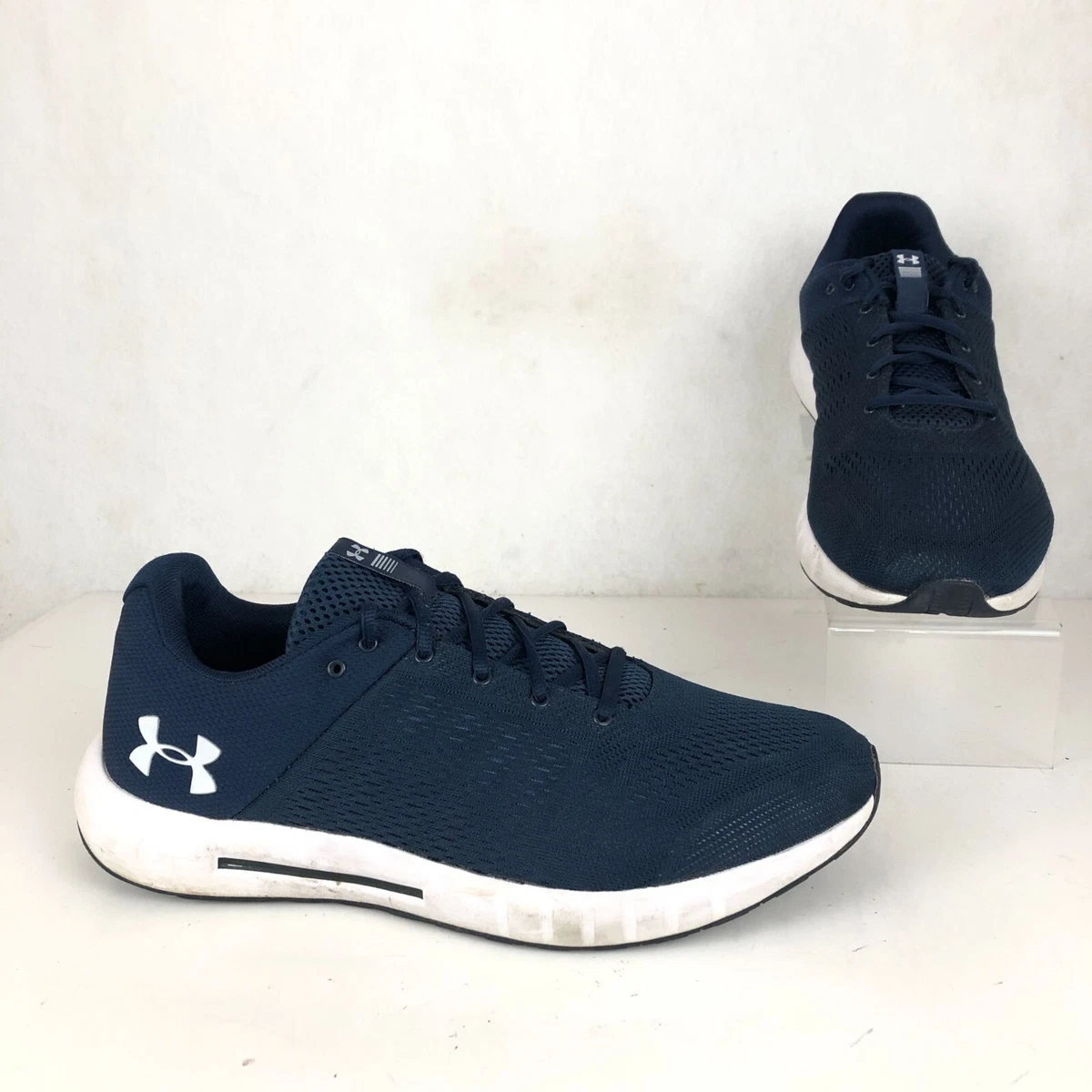 Under Armour Men s Size 11.5 Micro G Pursuit Navy Blue Running Shoes Sneakers