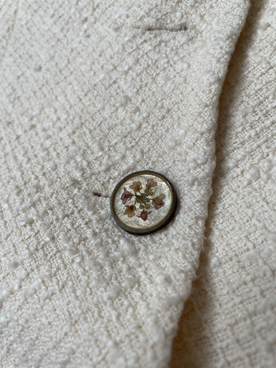John Galliano Spring 1998 White Silk Boucle Crop Evening