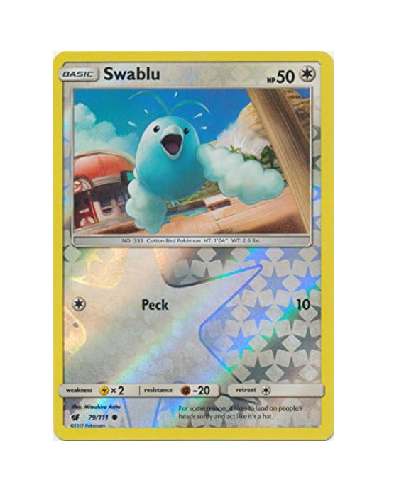 Pokemon - Swablu - 79/111 - Reverse Holo - Crimson Invasion. - NM/M