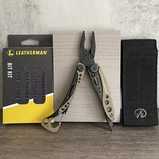 NEW Leatherman Skeletool Coyote Tan multi tool, Leatherman Bit Kit, MOLLE sheath