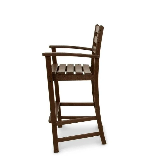 Brown Bar Stool Set Height Outdoor Chair Patio Pub Seat High Top Tall Trex Arm - Image 3 of 3