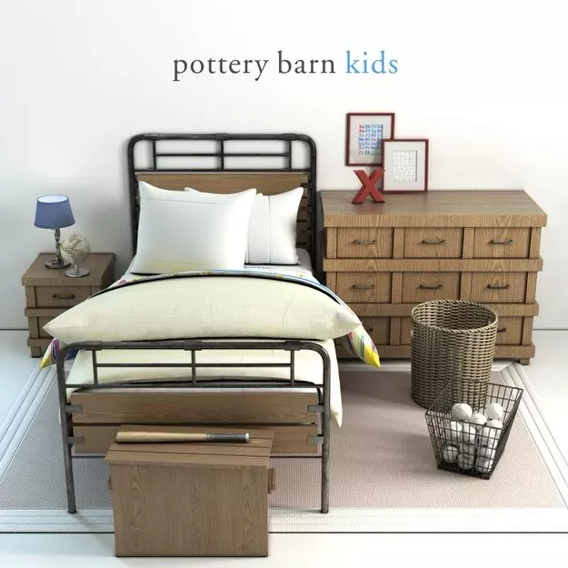 Pottery Barn Kids “Owen” Bedroom Set Includes Twin Bed With Trundle And  Dresser