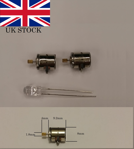 2pcs 2-Phase 4 Wire 8mm micro stepper motor with copper gear micro robotics - Picture 5 of 5