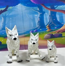 3D Printed Wolf, 3pcs White Articulated Wolf Toy, Fidget ADHD Autism Toy