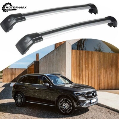 Silver cross bar fits for Mercedes GLC 2023 2024 Luggage Roof rails rack  2pcs UK