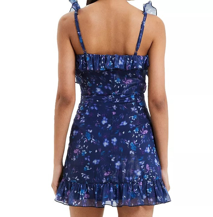 NWT $118 French Connection Aden Bai Lurex Frill Cami Dress