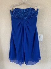 David's Bridal Blue Strapless Dress Size 8