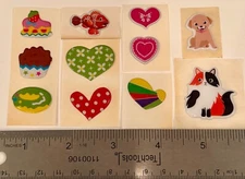 Vintage Scratch N SNIFF PUFFY Sticker Lot DONUT CAT DOG FISH HEART CAKE CHOCO