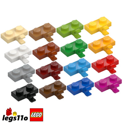 LEGO Platte 1x2 mit horizontalem Seitenclip NEU 11476/65458 Farbe & Menge auswählen