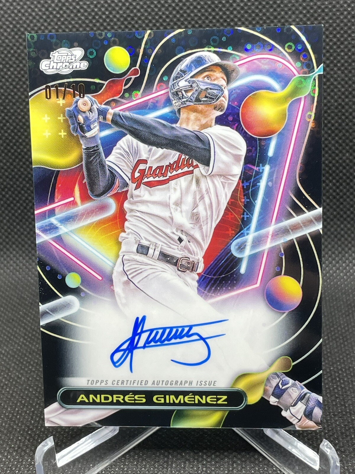 2023 Topps Cosmic Chrome Black Eclipse Auto Andres Gimenez #CCA-AG 01/10
