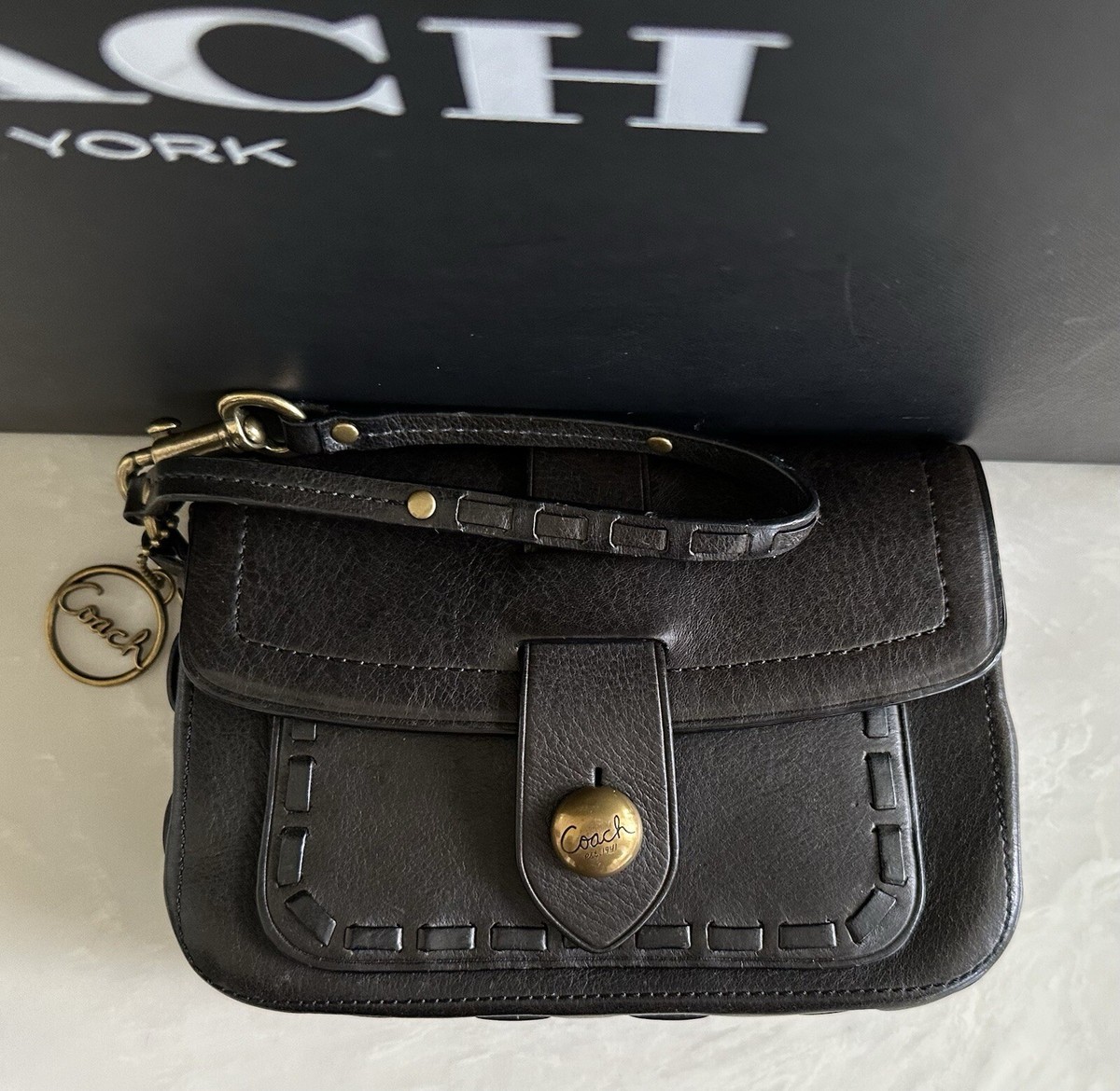 バッグ Coach 65th Legacy Bleeker Thompson Bag COACH LTD BLEEKER 65TH LEGACY THOMPSON WHIPSTITCH BLACK