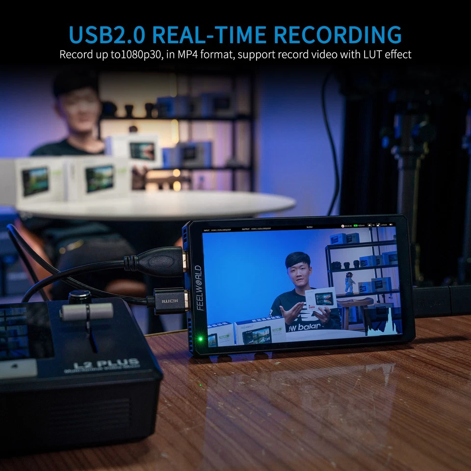 FEELWORLD CUT6 6 inch DSLR Recording Field Monitor Touch 4K HDMI USB2.0 Recorder - Image 2 of 4