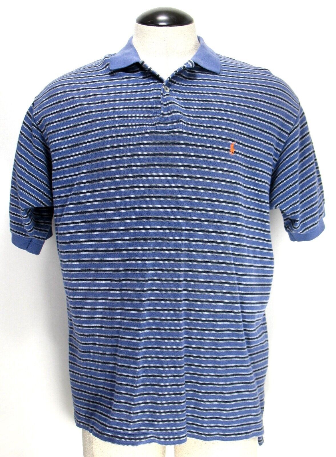Polo Ralph Lauren polo rugby manica corta pony blu a righe taglia XL