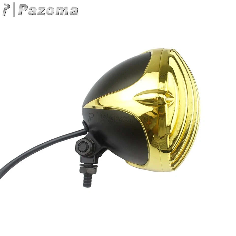 Vintage Brass Headlight Light Grill For Harley Dyna Road King Sportster 883/1200 - Image 4 of 4