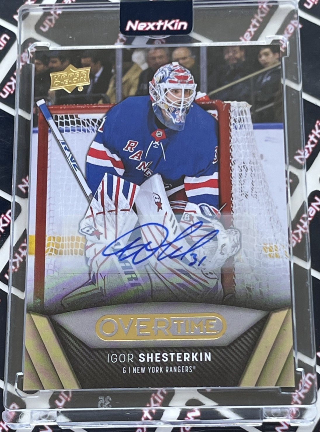 2024-25 UPPER DECK OVERTIME BASE GOLD FOIL AUTO Igor Shesterkin 37 RANGERS