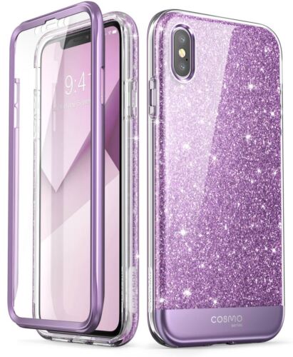 For iPhone Xs Max 6.5 Case, i-Blason [Cosmo] Full-Body Bling Glitter Purple Case - Picture 1 of 5