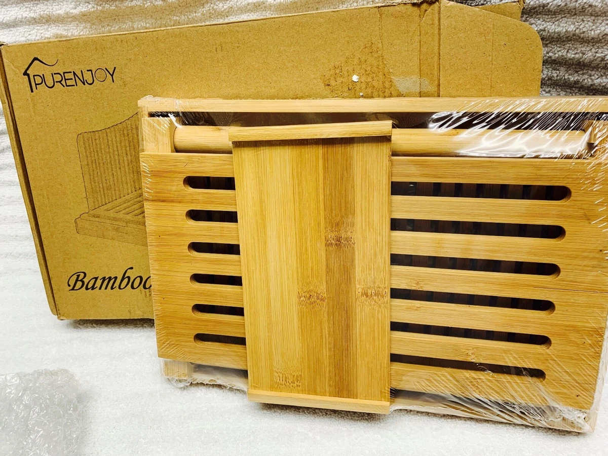 PURENJOY Bamboo Bread Slicer for Homemade Bread - Foldable Bread Slicing Guide
