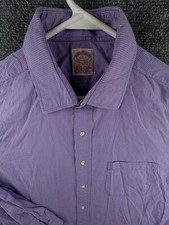 VTG Brooks Brothers Long Sleeve Button Up Shirt Cotton Purple Check 16.5 36