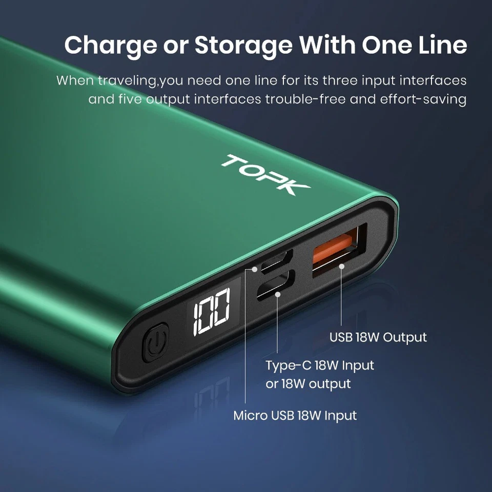 Portable Power Bank Phone Charger USB Fast Charging Battery for Mobile Phones UK - Image 2 of 4