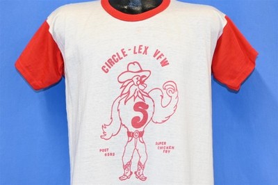 vintage 60s CIRCLE-LEX VFW POST 6583 SUPER CHICKEN FRY JERSEY t-shirt LARGE L