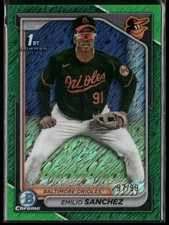 2024 Bowman Chrome #BCP-241 Emilio Sanchez Green Shimmer Refractors /99