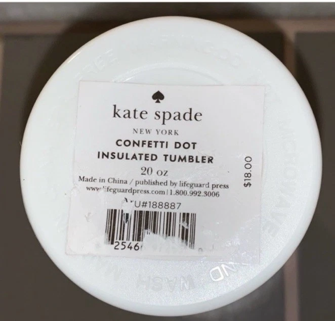 KATE SPADE “Go With the Gold” Insulated Tumbler, Metal Tumbler NWT + Pouch - Image 4 of 4