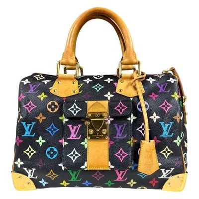 Original LOUIS VUITTON Multicolor Speedy 30 Noir Handtasche M92642 LV Gebraucht