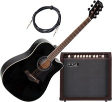 Western Dreadnought Gitarre Preamp Elektro Akustik Verstärker Combo schwarz Set