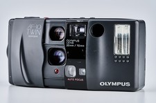 Cleaned and tested  Near Mint Olympus AF-10 TWIN Black 35mm Film Camera JAPAN