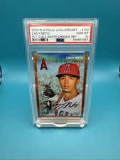 2023 Topps Chrome Platinum Anniversary Zach Neto Toile WHITE/ORANGE /25 PSA 10