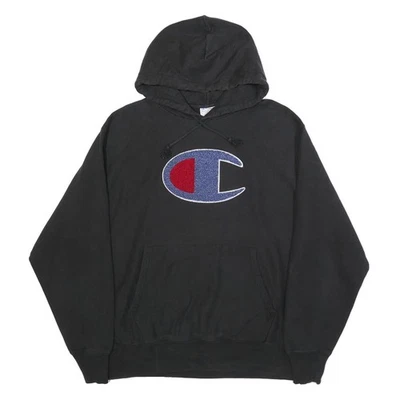 CHAMPION REVERSE WEAVE Sweat à Capuche Homme Noir Coton Mélangé L - Photo 1/4