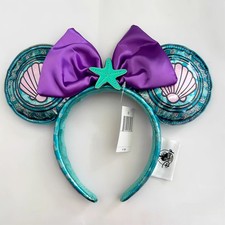 Disney Parks Princess Stained Glass Little Mermaid Ariel Ear Loungefly Headband