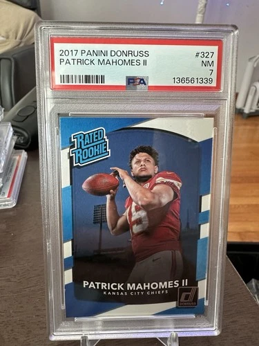 2017 Panini Donruss Rated Rookie Patrick Mahomes II #327 (RC) PSA 7 NM KC Chiefs