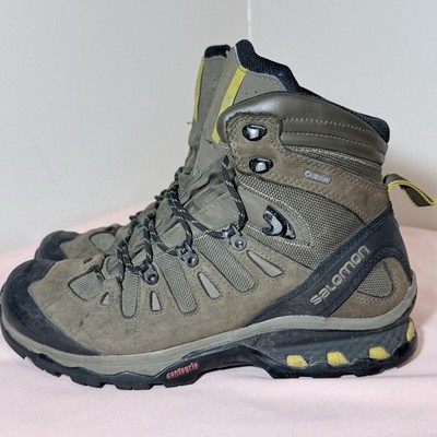 SALOMON QUEST4D GTXGreen Hiking Backpacking Tactical Ortholite Boots Mens Sz 9,5