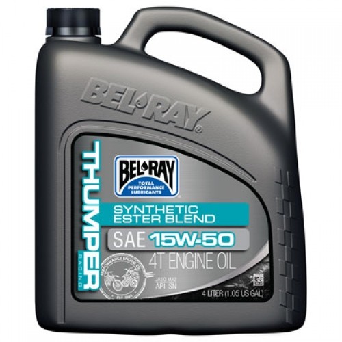 Aceite de motor Bel-Ray Thumper Racing mezcla sintética 4 tiempos 15W-50 4 litros - Imagen 1 de 1