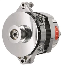 Powermaster 17864 Alternator CS144 Straight Mount 170 Amp 115 Idle Chrome