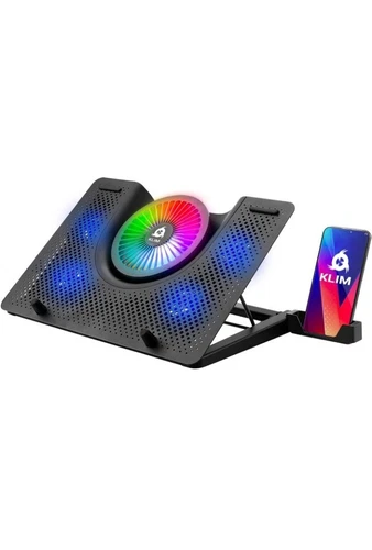 Laptop Cooling Pad RGB Gaming Notebook Cooler for Desk Fan Stand, 15.6-17.3 inch