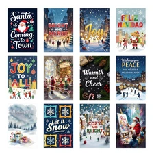 Set of 12 Unique AI-Generated Christmas Cards | Guaranteed Original Art