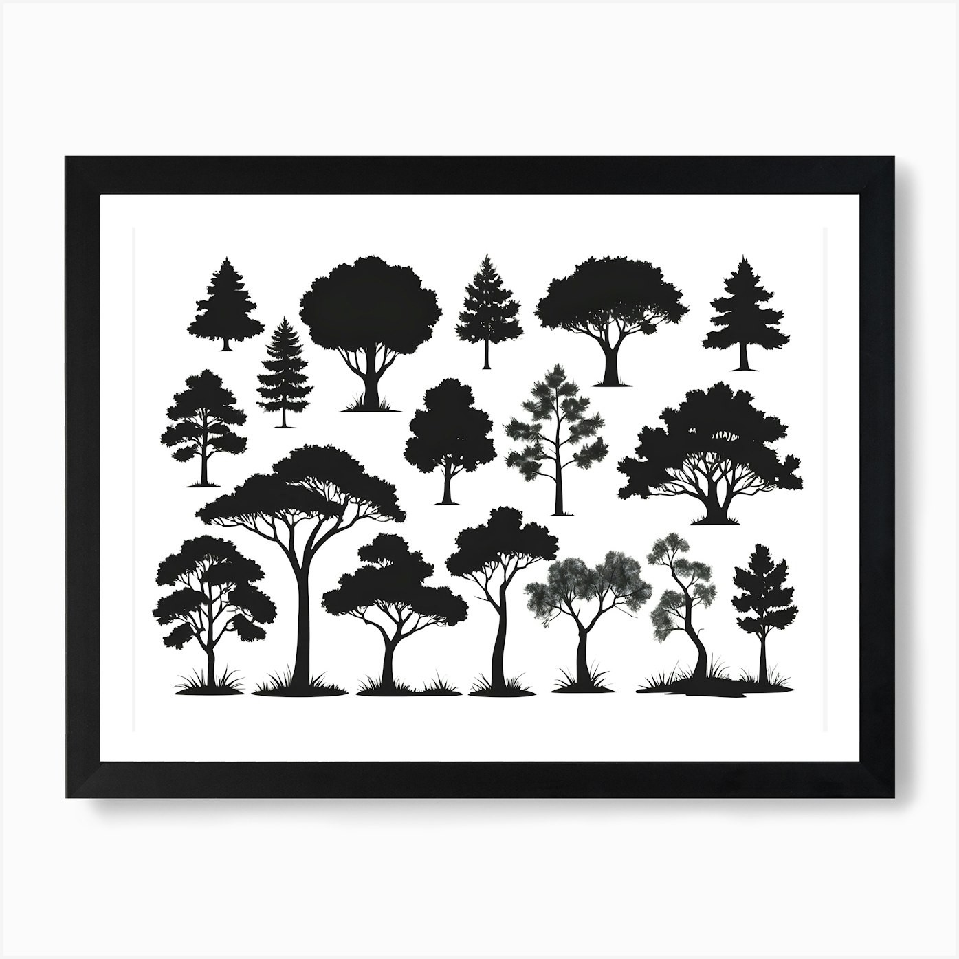 Framed Tree Art Print - Canvas Wall Decor Picture Poster  
