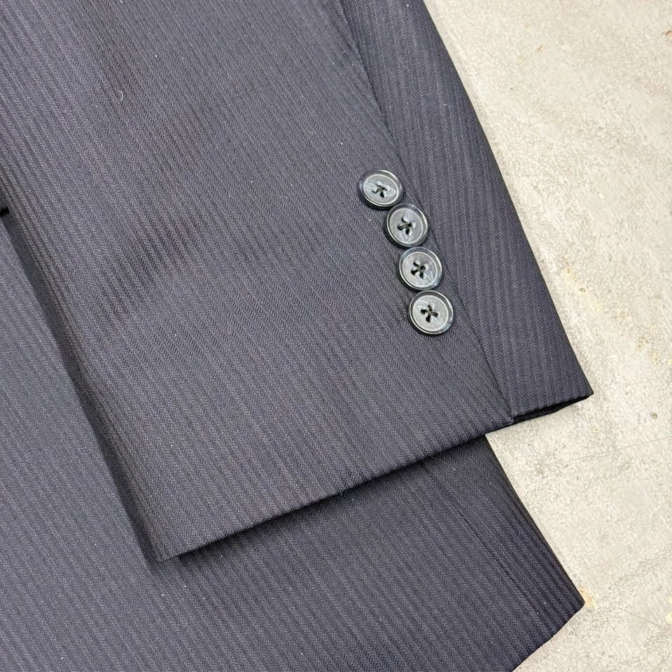 S. Cohen Suit 2pc Striped REDA 130s Wool Italy Navy Blue 46R 40x31 - Image 4 of 4