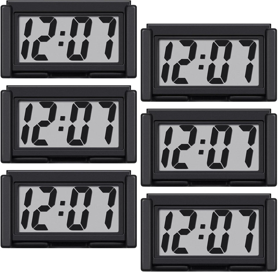 6 Pieces Mini Digital Clock Small Digital Clock Stick on Battery Operated Sel... - Image 2 of 4