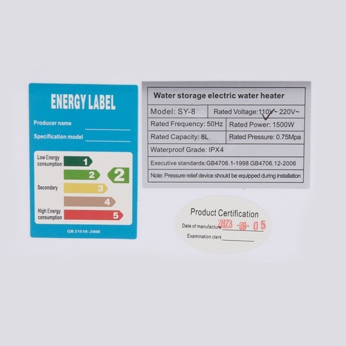 RV 8L 110V Storage Electric Hot Water Heater Shower Compact Mini-Tank Storage