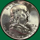 1957 Franklin Half Dollar Brilliant Uncirculated BU Coin #42081