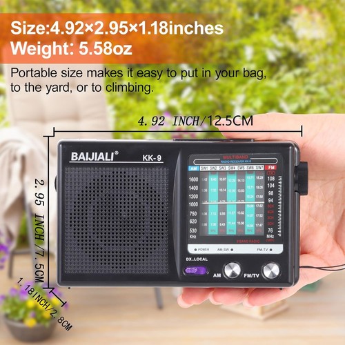 AM FM Portable Radio with Headphone Jack, Battery Operated, for Seniors - Picture 4 of 7