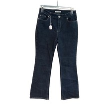 Chico  s Platinum Women  s Jeans Size 1.5 Short Dark Wash Bootcut Stretch Denim