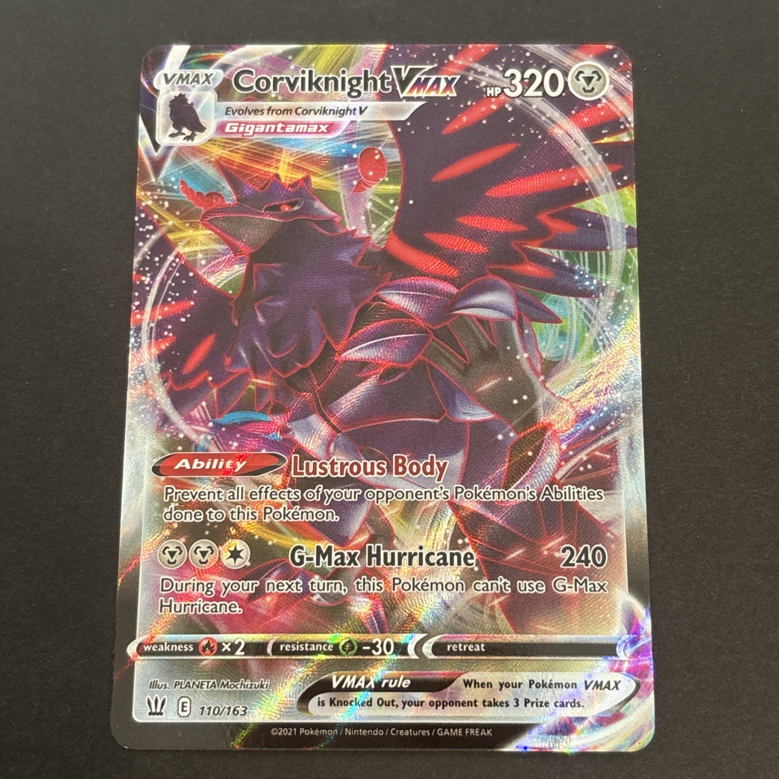 Corviknight VMAX 110/163 Swsh05: Battle Styles Holo Pokémon TCG NM 2021