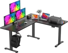 L Shaped Desk Corner Gaming Desk Computer Desk Adjustable Height with Mouse Pad