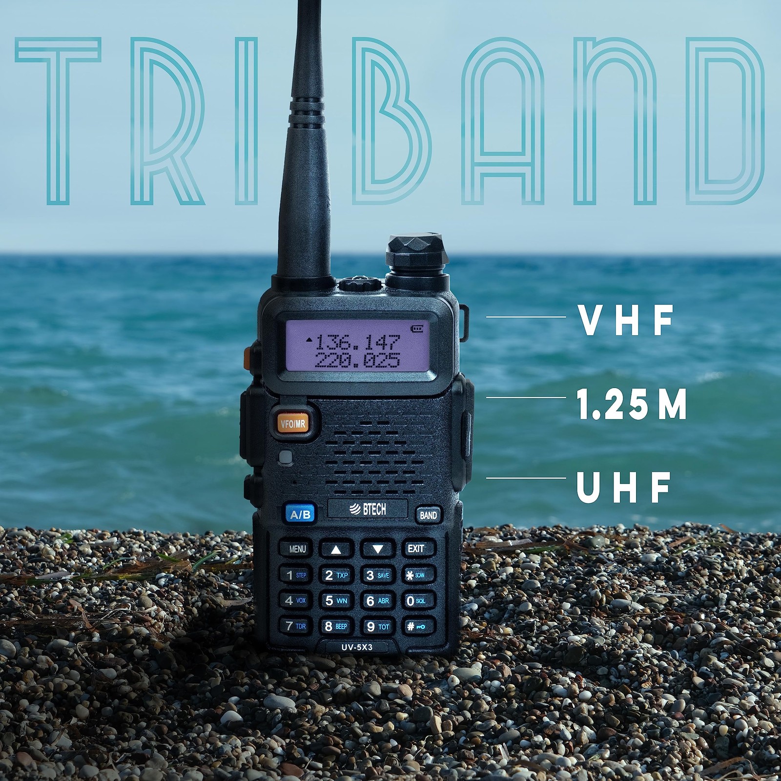 BTECH UV-5X3 Tri-Band Radio: High-Power Amateur Handheld with USB-C Charging ...