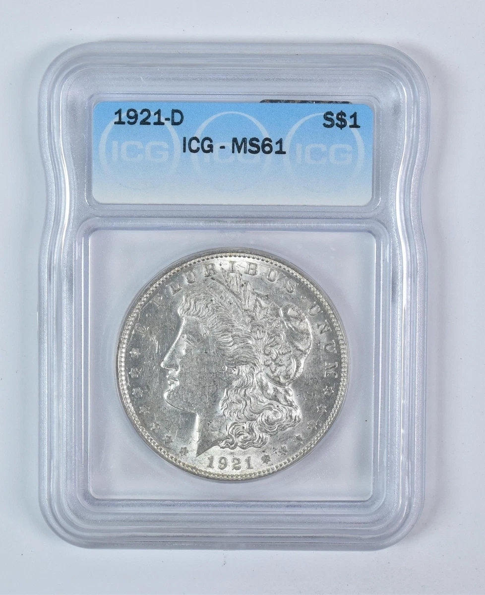Uncirculated MS 61 Graded 1921 Year Morgan US Dollars (1878-1921
